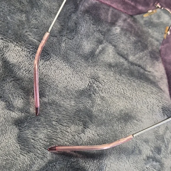 Emporio Armani Women's Rimless Shield Sunglasses — Purple Lens with Gold Trim - Picture 7 of 9